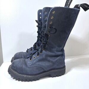 Vintage 90s Gladiator Steel Toe Boots Made in England UK 3 W 5.5 6 Grunge Punk